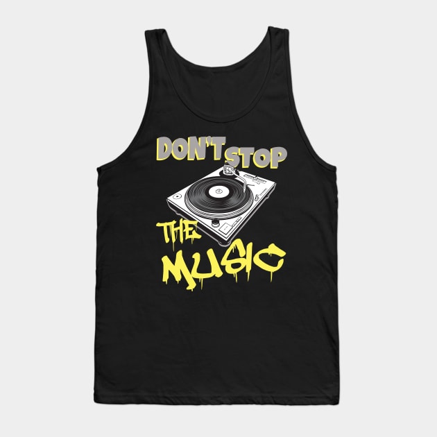 DJ Turntable Vinyl Music Tank Top by Foxxy Merch